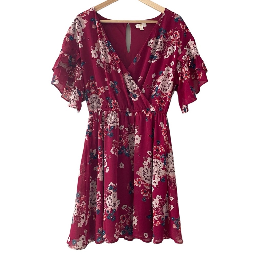 Charming Charlie Pink Floral Dress Women’s Size Medium
